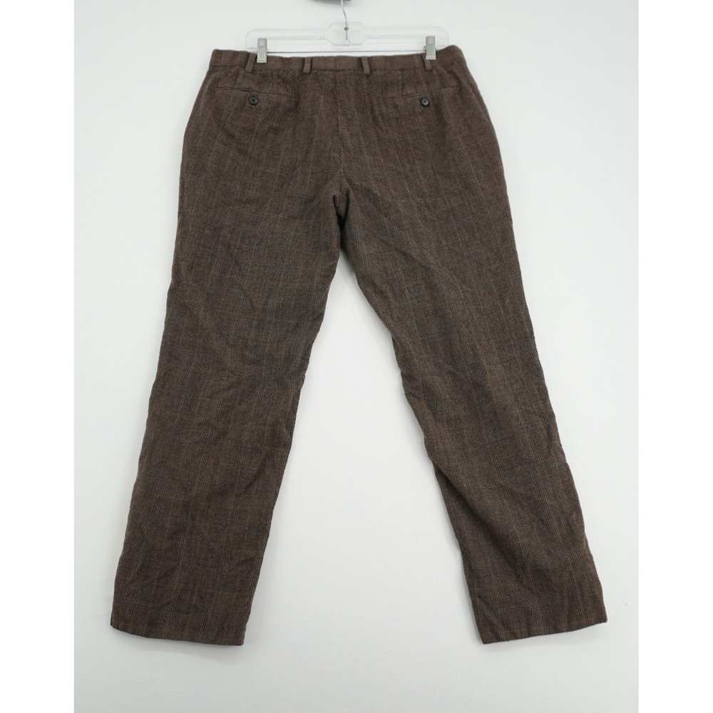 Lauren Ralph Lauren Mens Brown Glen Plaid Dress Pants Trousers 36W x‎ 30L